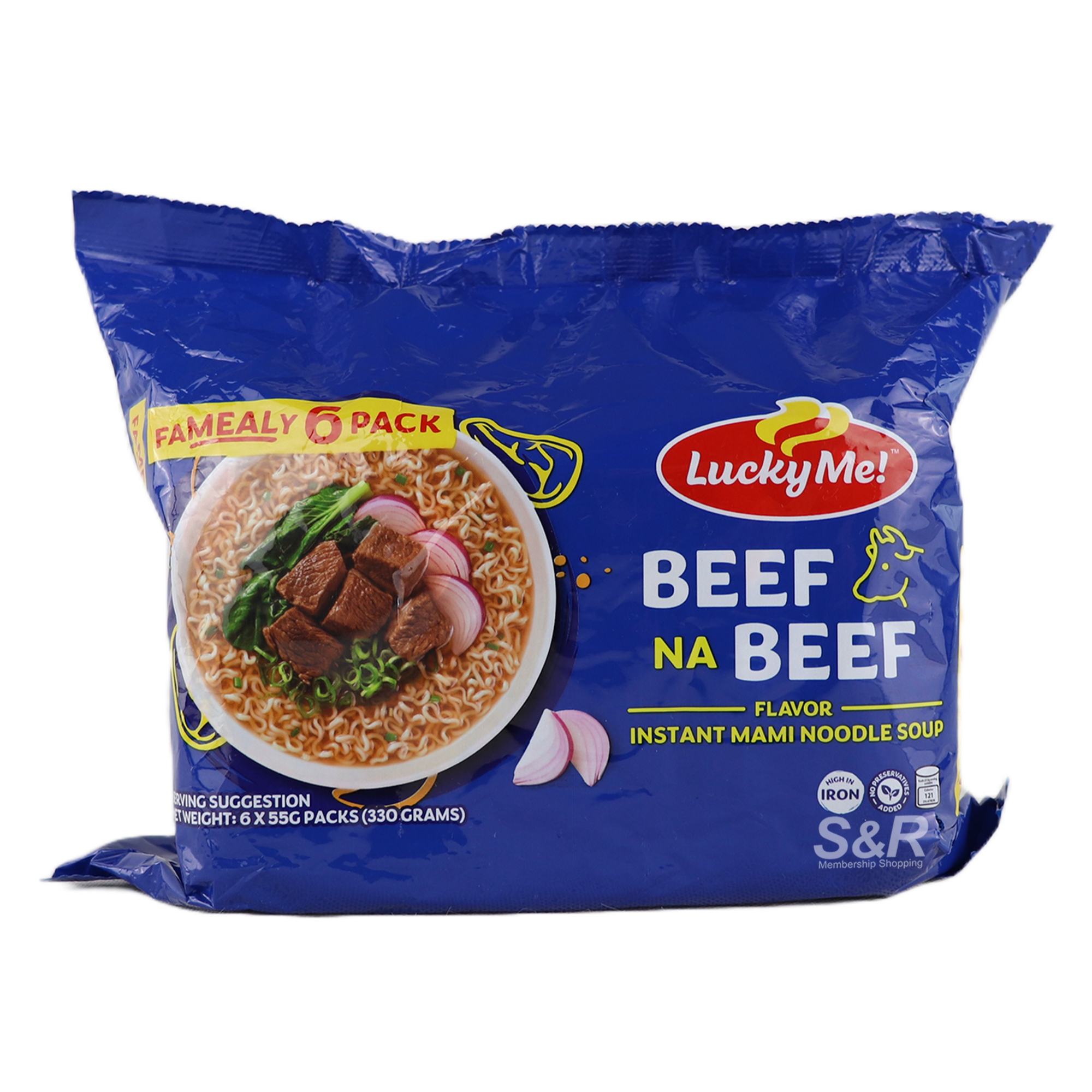 LUCKY ME BEEF NA BEEF INSTANT MAMI 6 PACK 330G