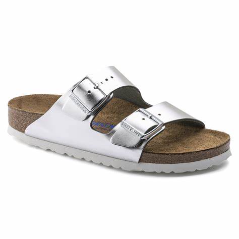 Birkenstock Arizona Soft Footbed | Silver | Wide | 8 - 8.5 US